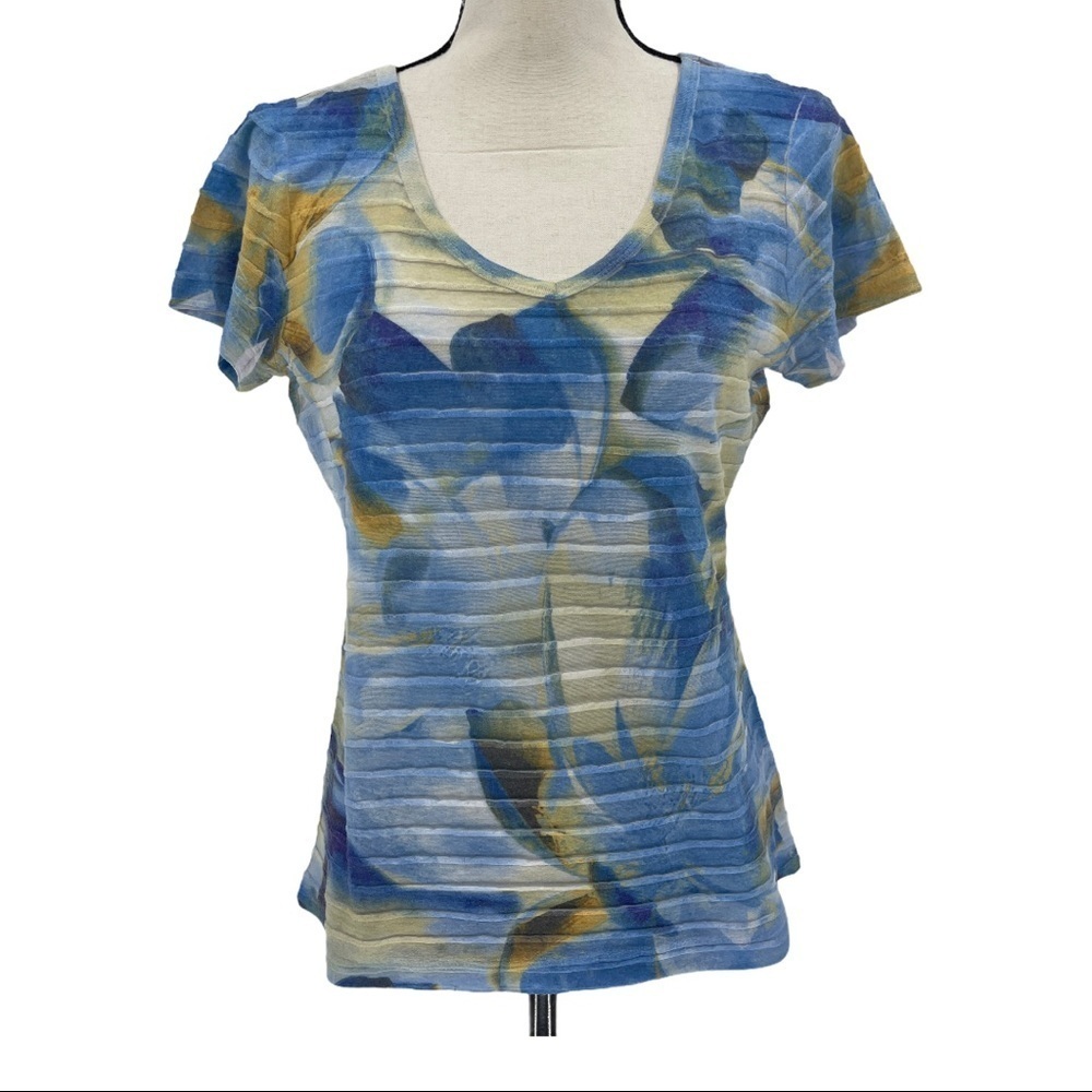 JM Collection Petite Floral Print V-Neck T-Shirt